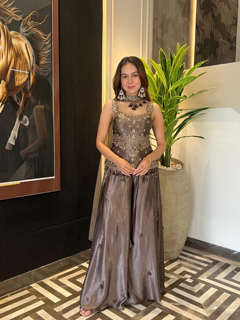 Mocha statement embellished set