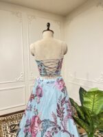 Blue celeste bloom lehenga set