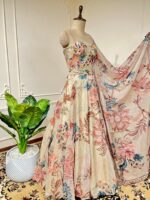 Cream enchanted bloom lehenga set